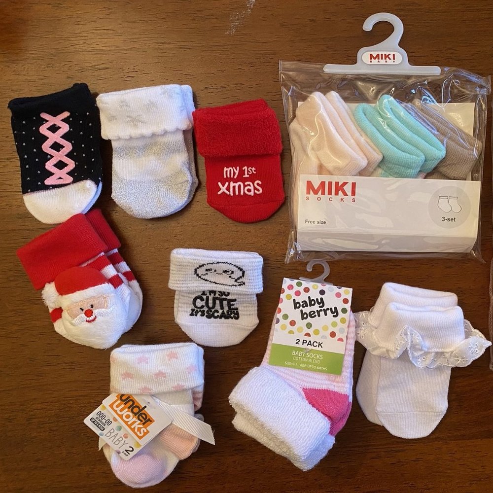 BRAND NEW Baby Girl 0-3 3-6 Months Socks Bundles.